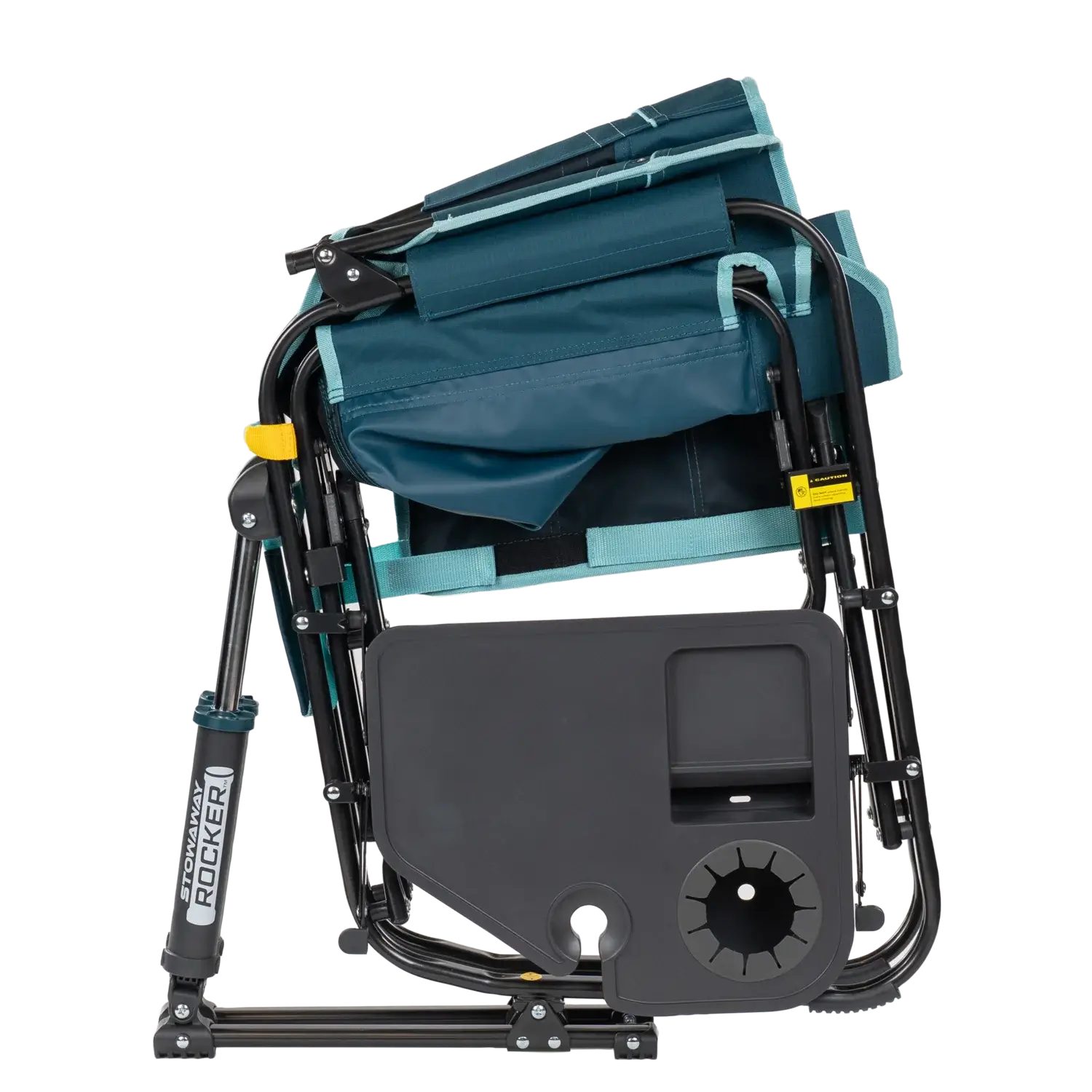 Patented Spring-Action Stowaway Rocker with Side Table - Choice 253 - Freestyle Rocker Portable Outdoor Folding Chair Detail