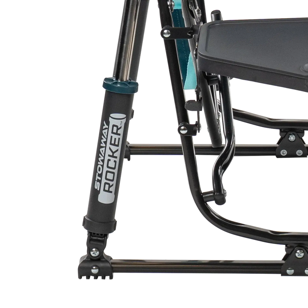 Patented Spring-Action Stowaway Rocker with Side Table - Choice 253 - Freestyle Rocker Portable Outdoor Folding Chair Detail