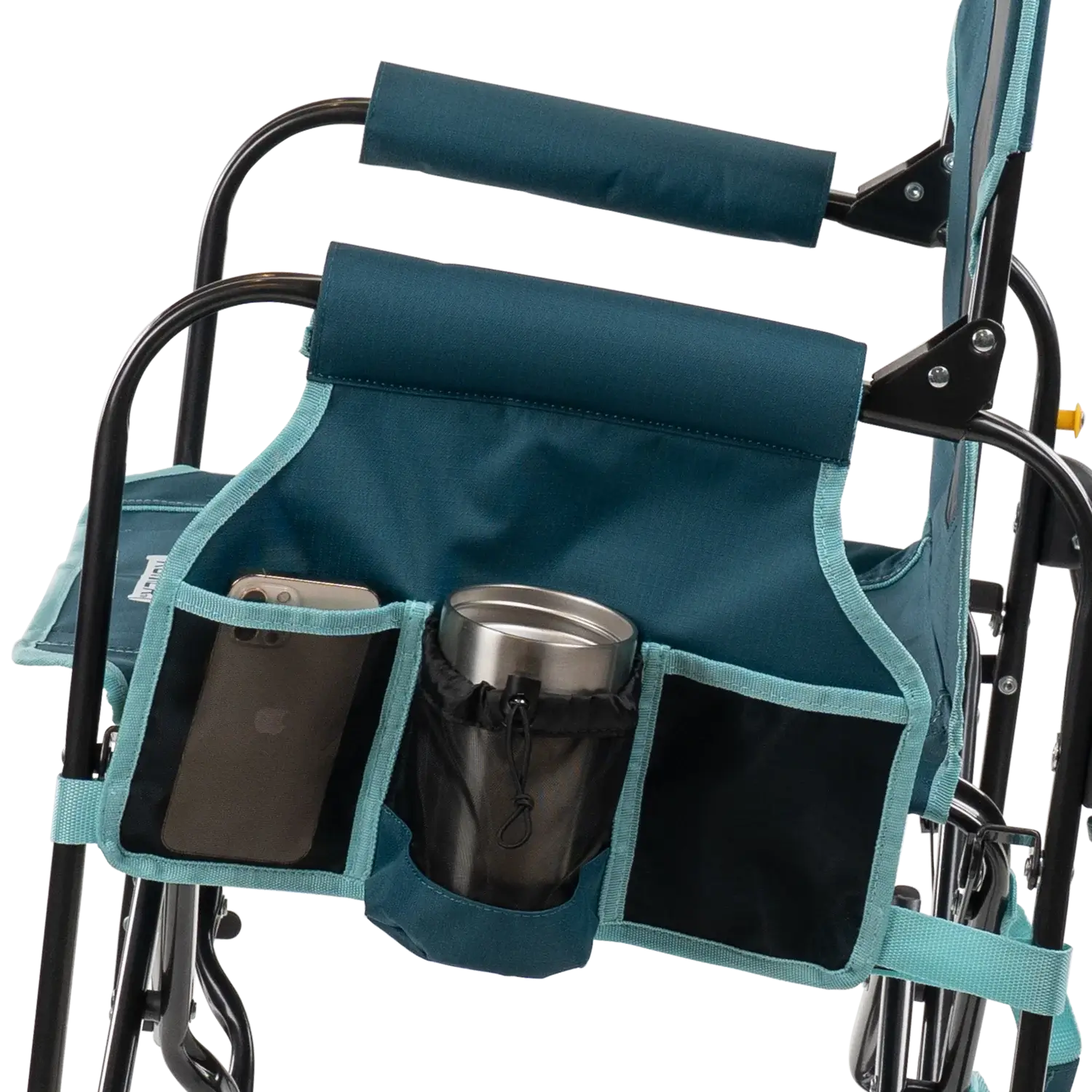Patented Spring-Action Stowaway Rocker with Side Table - Choice 253 - Freestyle Rocker Portable Outdoor Folding Chair Detail