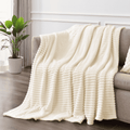 Lightweight Warm Throw Size Blanket, Extra Soft Lightweight Bed Blanket with Strip , Plush Fuzzy Cozy Throws for Couch, Bed, Sofa Cozy... - Lightweight Plush Warm Blanket for All Seasons - Default Title