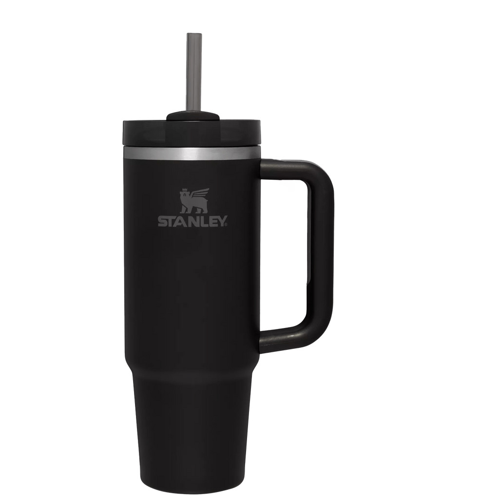 Splash-Resistant FlowState The Quencher H2.0 Flowstate Tumbler | Stanley Create D331C - Premium Stainless Steel Straw Cup for All-Day Hydration - Black